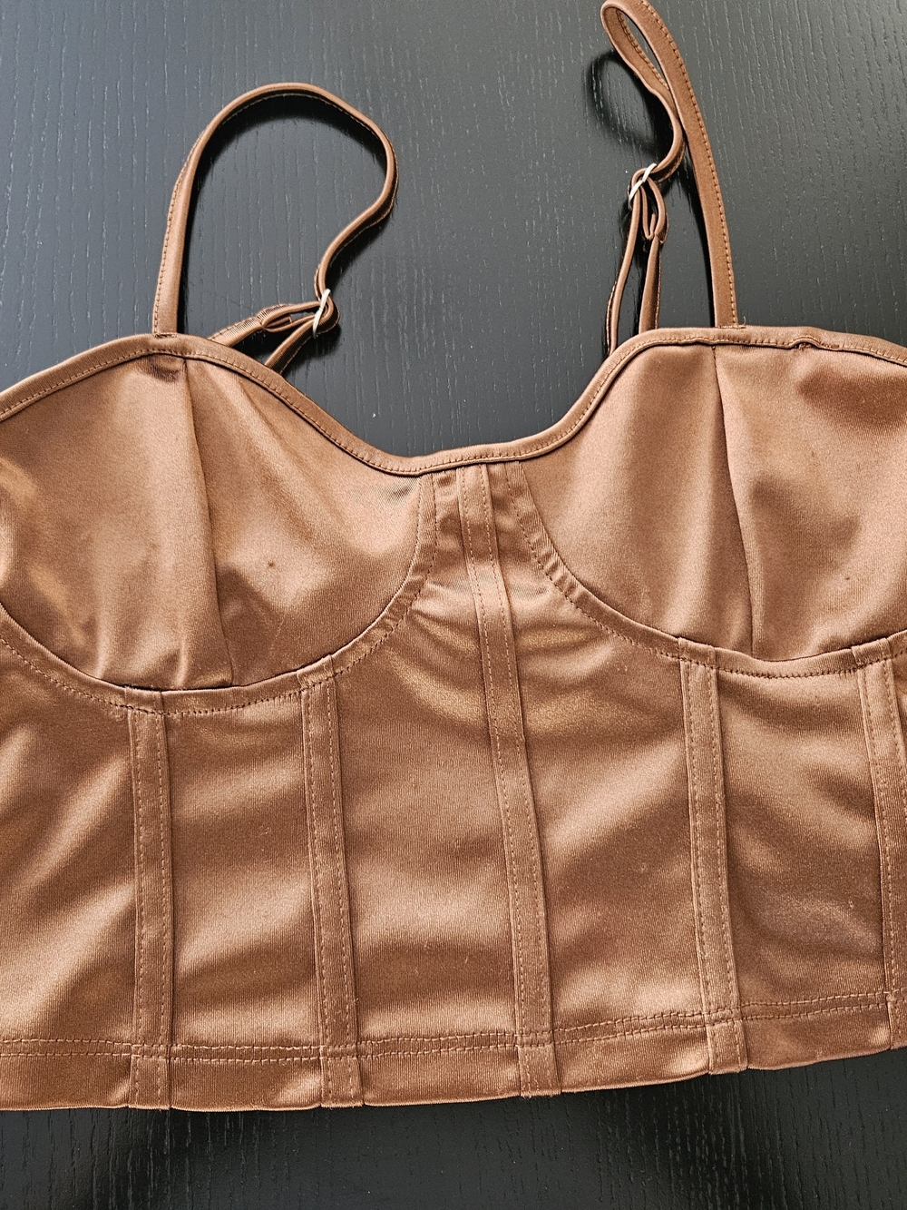 St. John Satin Bustier in Copper